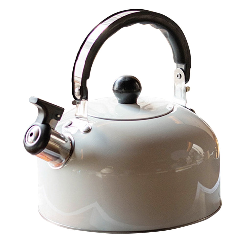 SHANGZHER Tea Kettle Stovetop Stainless Steel Whistle Induction Teakettle  Fixed Cool Handle 3.2 Quart / 3 Liter Black