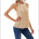 thumbnail image 2 of Tops de Lentejuelas con Cuello Halter para Mujer, Sin Mangas, Brillantes, Fruncidos, Fluidos y Brillantes, para Fiestas Champán M, 2 of 6