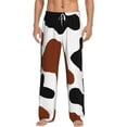 thumbnail image 2 of Lsque Brown Black Cow Print Men's Pajama Pants, Lounge Pant - Comfortable Home Wear,Elastic Waistband, Stylish Design-Large, 2 of 9