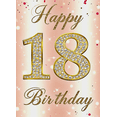 thumbnail image 3 of Pink Sparkly Happy 18th Birthday Backdrop Banner with Glittery Accents and Confetti Decorations Party Supplies Photography Props for Birthday Party Decor Birthday Decoration, 3 of 7