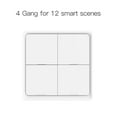 thumbnail image 1 of Scène Sans Fil Switch Bouton-Poussoir Intelligent Panneau Mural Switch Alimenté par Pile Tuya/ Télécommande d'Application Smart Life pour Appareils de Maison Intelligente (Hub ZigBee Requis), Blanc 4 Gang, 1 of 8
