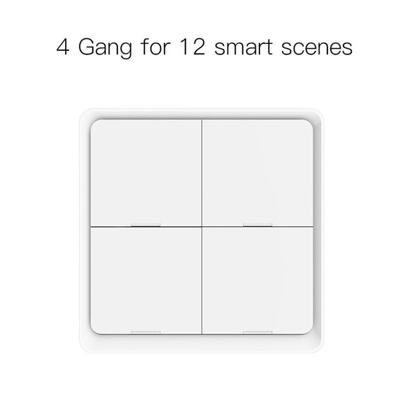 Wireless Scene Switch Push Button Smart Switch Wall Panel Battery Powered Tuya/ Smart Life APP
