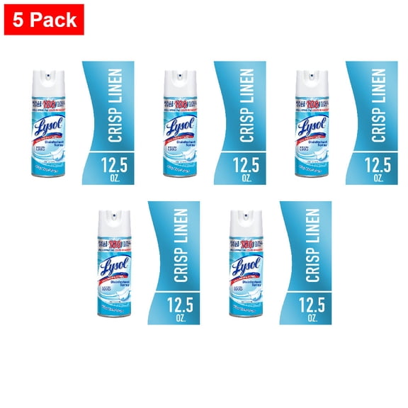 Lysol Disinfectant Spray Crisp Linen 12.5 oz - 5 Pack