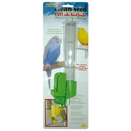 Solo Bird Feeder - Company Clean Seed Silo Bird Feeder Bird Accessory, Tall (Colors Vary), Dramatically reduces food spill outside the cage By JW Pet