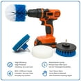thumbnail image 4 of RevoClean 4 Piece Scrub Brush Power Drill Attachments-All Purpose Time Saving Kit-Perfect for Cleaning Grout, Tile, Counter, Shower, Grill, Floor, Kitchen, Blue  White, 4 of 7