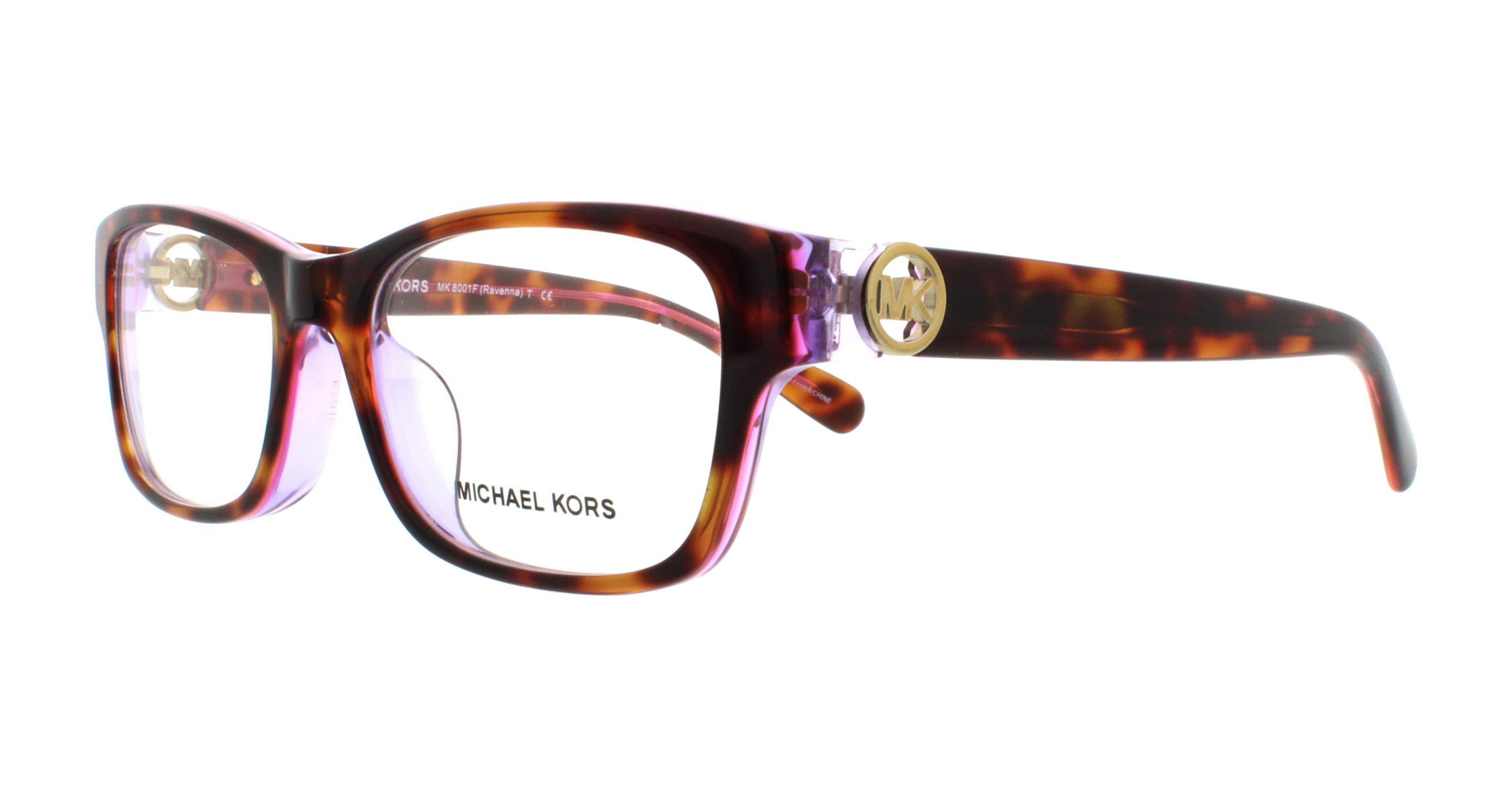 Michael Kors Eyeglasses Mk8001f Ravenna F 3003 Tortoise Pink Purple 53mm