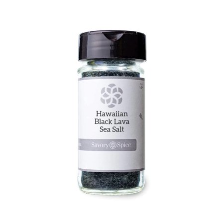 Black Lava Sea Salt - Coarse Black Salt Flakes for Cooking, Cocktails | Finishing Salt for Fruit, Vegetables, Chicken Seafood & Desserts (Medium Jar - Net: 4.75 oz)