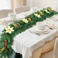 thumbnail image 4 of Christmas Garland 8.8 ft with Balls & Flowers - Artificial Greenery Vine for Mantel, Staircase, Fireplace, Front Door, Table, and Holiday Home Décor, 4 of 4