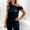 Navy, variant on Women's Sleeveless Off-the-Shoulder Blouse with Asymmetrical Hem in Solid Color