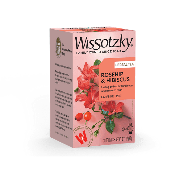 Wissotzky, Herbal Tea, Rosehips & Hibiscus Flavored 20pk
