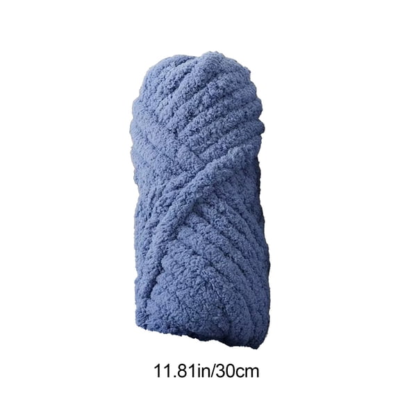 Xecvkr Blanket Throw Thick Colorful Yarn Ball Single Strand Crochet Polyester Knitting Colored Wool Ball DIY Soft Craft Scarves Slippers Blanket Blue