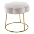 thumbnail image 1 of Linon Siena Gold Steel Base Upholstered Flower Shape Vanity Stool in Pink Velvet, 1 of 11