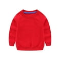 thumbnail image 1 of GDREDA Vêtements Garçons T-Shirts Garçons Bébé Garçons Filles Manches Longues Chemise Unie Hauts Enfants Automne Hiver Vêtements Graphiques T-Shirts Rouges, 8-10 Ans, 1 of 3