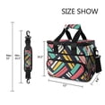 thumbnail image 3 of FORMRS Insulated Cooler Bag 24 Cans Capacity Soft Leakproof Lunch Box with Side Pockets, Red Geometric, 3 of 7