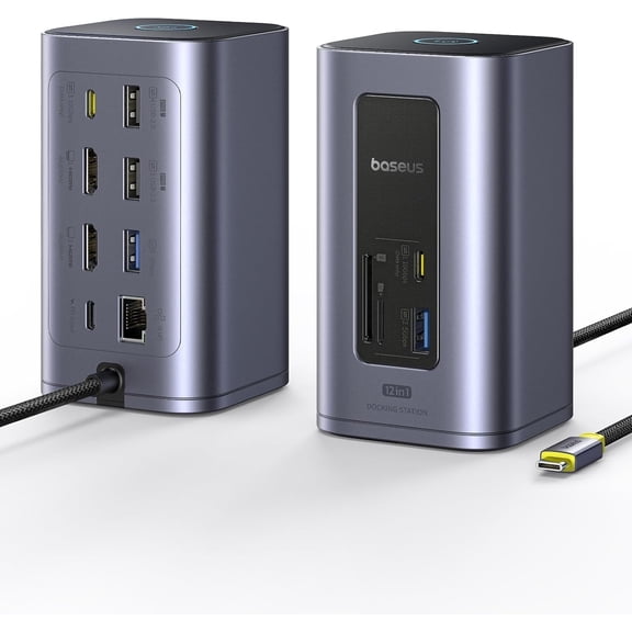Nomos Air Mac Docking Station, Baseus DisplayLink Dual Monitor 2K USB C Dock with 10Gbps, 100W PD for MacBook M1 M2 M3