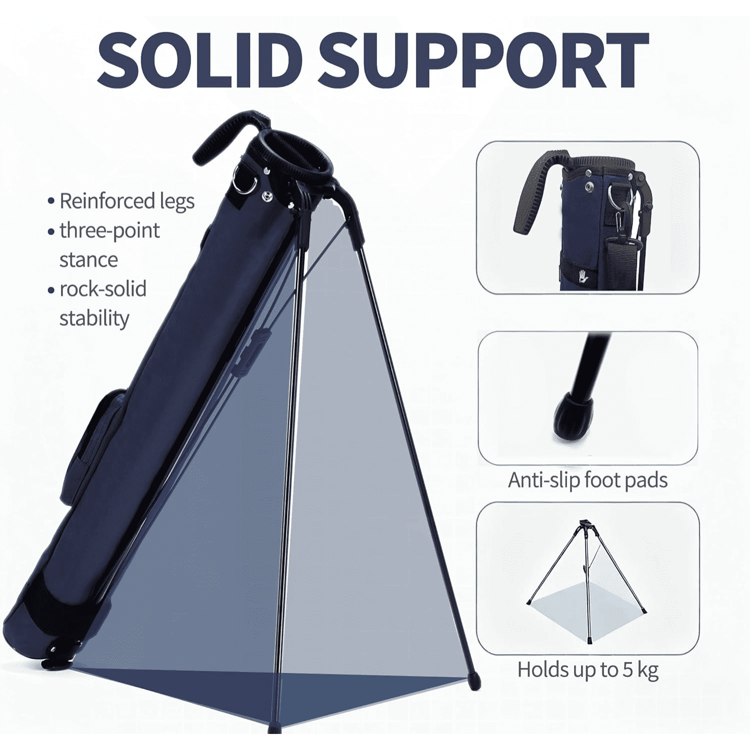 Lightweight Golf Stand Bag, Portable and Durable Golf Carry Bag with Padded Strap and Pocket, Sunday Bag for The Driving Range, 2-Way Divider Practice Bag for Men and Women