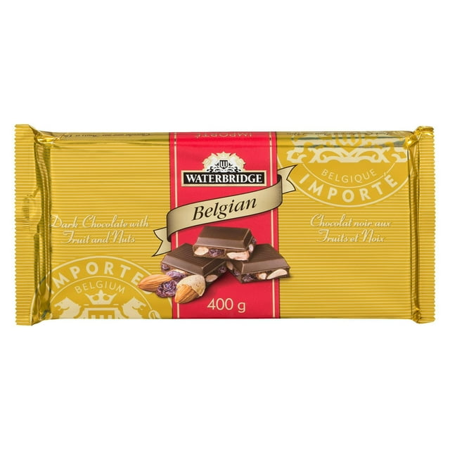 Waterbridge Dark Chocolate Bar with Fruit and Nuts, 400 Grams