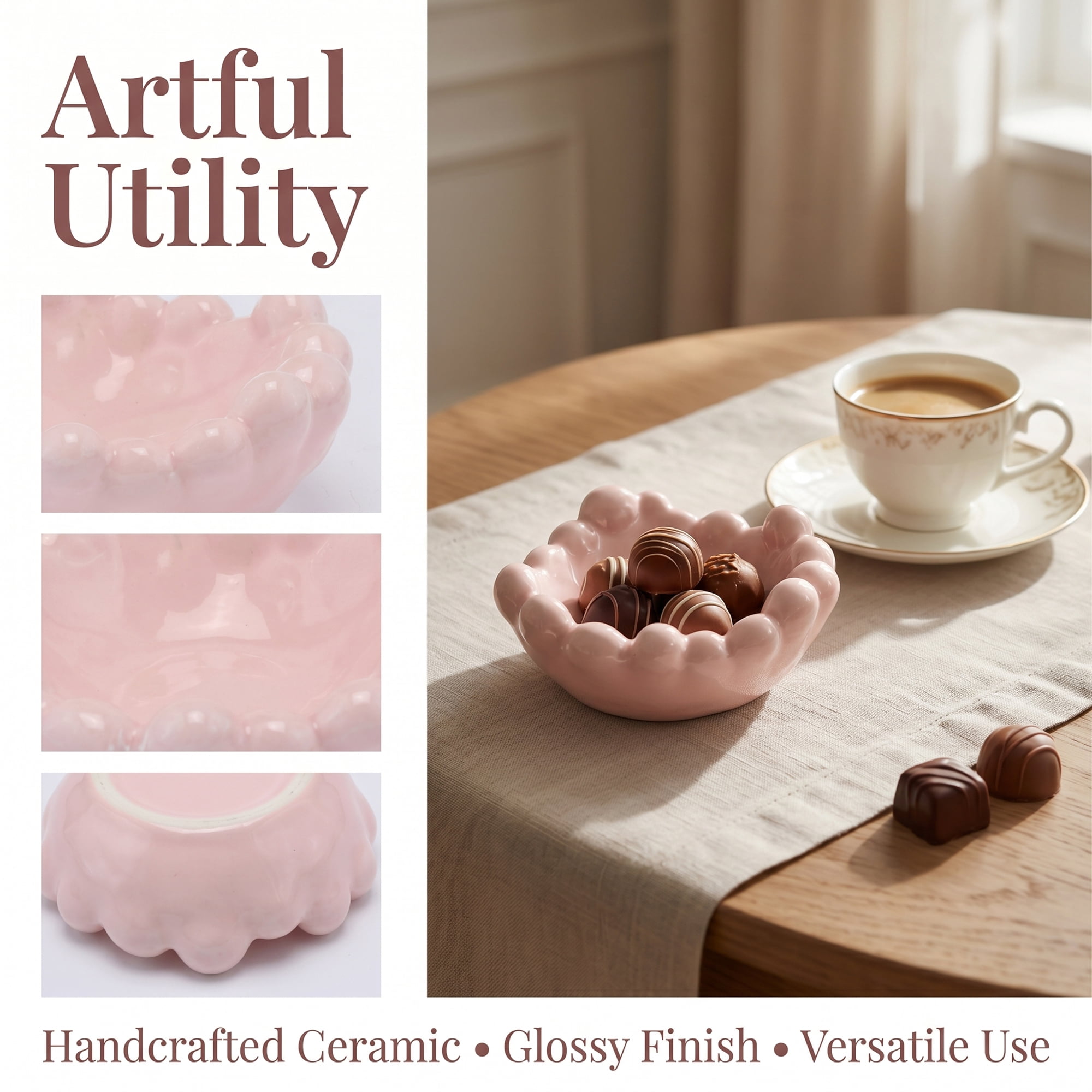 Unique Bargains Aesthetic White Cloud Ceramic Storage Jar with Lid Pink 5" x 4.6" x 2.2"