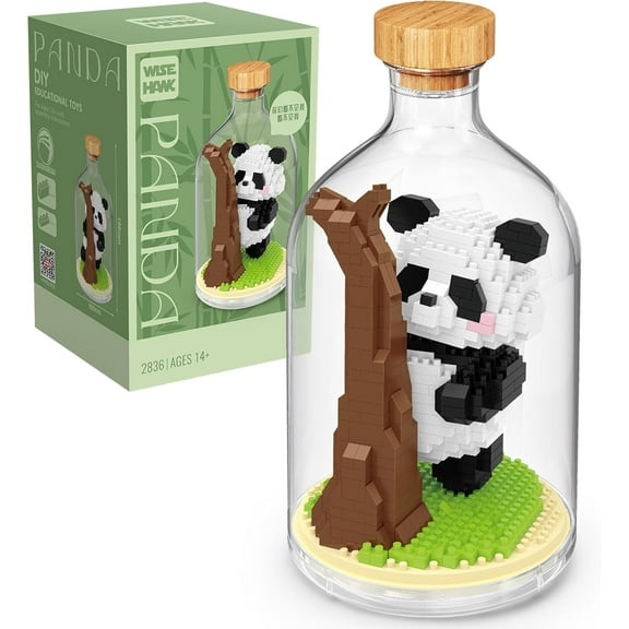 Creative Panda Toy Building Set,Adult Mini Animal Friend Set,Party Favors Gift for Kids,Animal Lover Office Home Decor Building Block Kit,New Year Easter Birthday Gift for Boys Girls(Hiding)