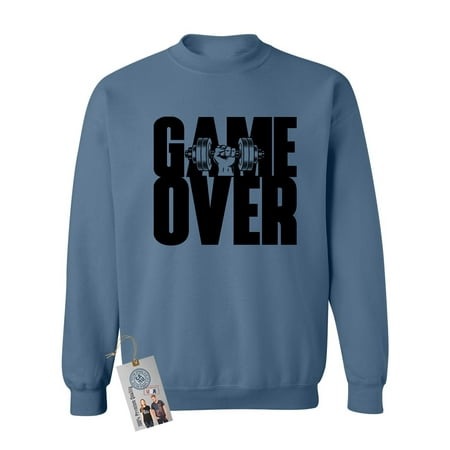 Game Over Workout Crewneck Sweatshirt Indigo Blue