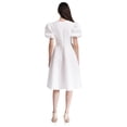 thumbnail image 2 of TiaoBug Womens Puff Sleeve Party Dress Babydoll A-Line Flared Evening Dress Formal Prom Gown White M, 2 of 7