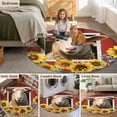 thumbnail image 5 of Sheep Sunflower Round Area Rug 4Ft Washable Circle Rugs for Bedroom Dining Room, Country Red Farm Barn Spring Flowers Non-Slip Carpet Floor Mats Indoor Outdoor Carpet Runner Aesthetic Home Decor, 5 of 8