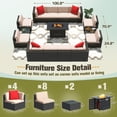 thumbnail image 3 of Homall 15 Pieces Rattan Patio Furniture Conversation Set with 43" Gas Propane 50000 BTU Fire Pit Table Outdoor Sectional Sofa for Backyard,Beige, 3 of 11