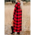 thumbnail image 3 of Aunavey Women Plaid Open Front Kimono Coat Casual Lightweight Long Cardigan Outwear, 3 of 4