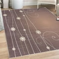 thumbnail image 1 of Abstract Art Decorative Rug, Flowers with Dotted Lines Vintage Inspirations in Romantic Composition, Quality Carpet for Bedroom Dorm and Living Room, 6 Sizes, Mauve Taupe, by Ambesonne, 1 of 4