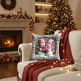 thumbnail image 4 of 17.7in Christmas Pillow Covers - Reversible Cotton Holiday Decor for Sofa Bed, Festive Throw Pillow Cases with Hidden Zipper (Set of 2, 45x45cm), 4 of 6
