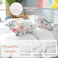 thumbnail image 4 of Pastoral Twin Size Comforter Set, Watercolor Tropical Floral Palm Leaves Butterflies Bedding for All Seasons, 4 Pcs Bed Set, 1 Quiltcover (68"x86") ,1Sheet(67"x116"), 2Pillowcases (30"x20"), 4 of 9