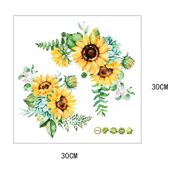 Removable Sunflower Wall Sticker Kitchen Waterproof Decals Home-Decor Smile Home