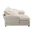 thumbnail image 4 of U-Shaped Sectional Sofa Couch Set, Modern Large Chenille Upholstered 4 Seater Sofa with Double Chaise and Padded Cushions, Modular Sectional Sofa Extra Wide Chaise Lounge for Living Room, Beige, 4 of 7