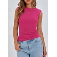 thumbnail image 3 of Remera PRETTYGARDEN 2025 Ajustada de Punto con Mangas Caperuza en Rojo Rosa M, 3 of 8