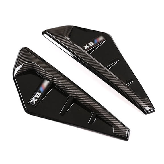 Partscollect 2 PCS Carbon Fiber Shark Gills Side Decoration Fender Vent Trim,Body Marker Fender Air wing Vent Trim M Cover Compatible with BMW X5 X5M G05 2019 2020 2021 2022 2023