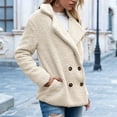 thumbnail image 5 of JULMCOMO Sherpa Fleece Jackets for Women Plus Size Lapel Collar Button Soft Fuzzy Teddy Coats Casual Warm Winter Outerwear with Pockets Beige S, 5 of 7