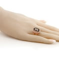 thumbnail image 4 of Gem Stone King 6.24 Ct Oval Checkerboard Brown Smoky Quartz 18K Rose Gold Plated Silver Ring, 4 of 5
