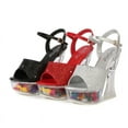 thumbnail image 6 of Women's Shoes Fish Mouth High Heel Flower Crystal Block Heel Rhinestone Sexy Sandals 10365 Series 14cm Heel 4cm Platform LFD, 6 of 7