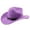 1-Purple409, variant on XIAOCHA Women's Adjustable Buckle Band Suede Cowboy Hat Solid Wide Brim Western Hats Horse Riding Cowgirl Hat,Dark Blue