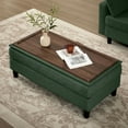 thumbnail image 6 of Pingliang Home Sectional Sofa with 2 Storage Ottomans,L Shaped 4 Seat Sofa Couch with Coffee Table Ottoman,Modern Linen Sofa for Living Room,Apartment,Office,Studio,Green, 6 of 13