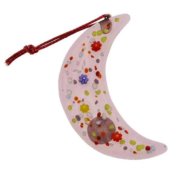 GlassOfVenice Murano Glass Moon Christmas Ornament - Purple
