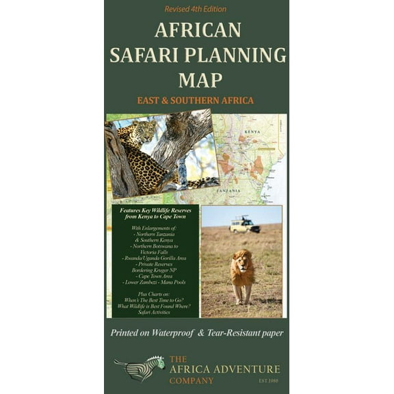 African Safari Planning Map, (Paperback)