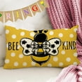 thumbnail image 4 of Spring Honey Bee Kind Lumbar Decorative Rectangle Pillow Cover 12 x 20, Summer Bumble Bee Yellow Porch Patio Outdoor Pillowcase, Polka Dots Seasonal Sofa Couch Cushion Case Home Decor, 4 of 5