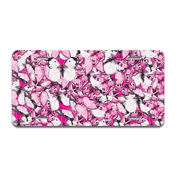 Butterflies Aluminum License Plate| License Plate 12" X 6" Fits Any Car, Truck, SUV, RV, or Trailer | Made in The USA