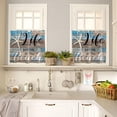 thumbnail image 4 of 3 Piece Kitchen Curtains Tiers and Valances Set, Black Aqua Blue Lattice Gingham Checkered Rod Pocket Short Window Treatment Tiers Curtains Panel and Valance for Cafe Bathroom, 4 of 5