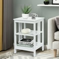 thumbnail image 2 of Topbuy 2PCS 3-tier Side Table Nightstand Sofa End Table Storage Display Shelf White, 2 of 10
