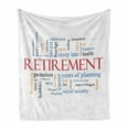 thumbnail image 1 of Retirement Party Soft Flannel Fleece Blanket, Word Cloud Concept Retirement Theme with Security Pension Savings Future, Cozy Plush for Indoor and Outdoor Use, 70" x 90", Multicolor, by Ambesonne, 1 of 6
