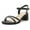BLACK, variant on DADAWEN Womens Ankle Strap Block Heels Sandals Open Toe Summer Dressy Sandals Party Wedding Shoes Silver Size 7.5