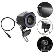 Ebike Headlight Black Bike Lights for Night Riding 6-48V - Electric Dirt Bike Front Light Mountain Bike Accessories Black Road Bike Led Headlight Cycling Accessories for Bike, 2 Pin Connector
