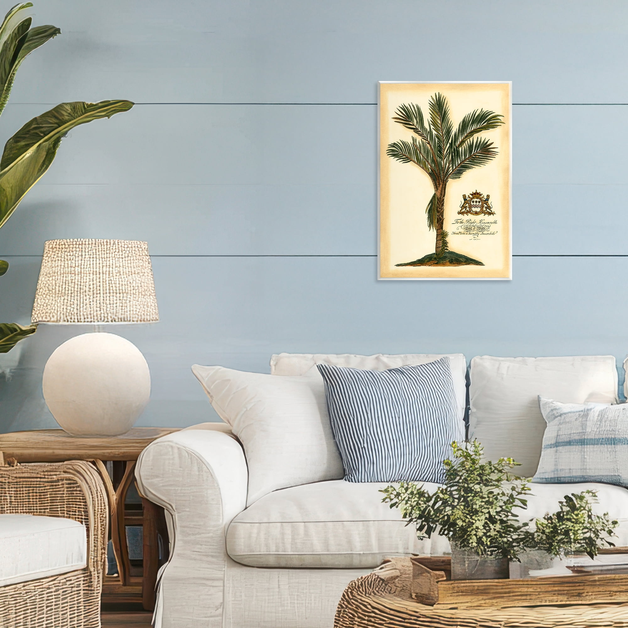 Stupell Industries Vintage Colonial Palm Wall Plaque Art, design by Vision Studio